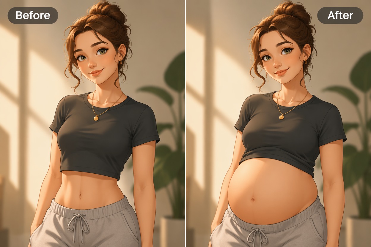 AI Belly Inflation — Controlled Expansion Effect